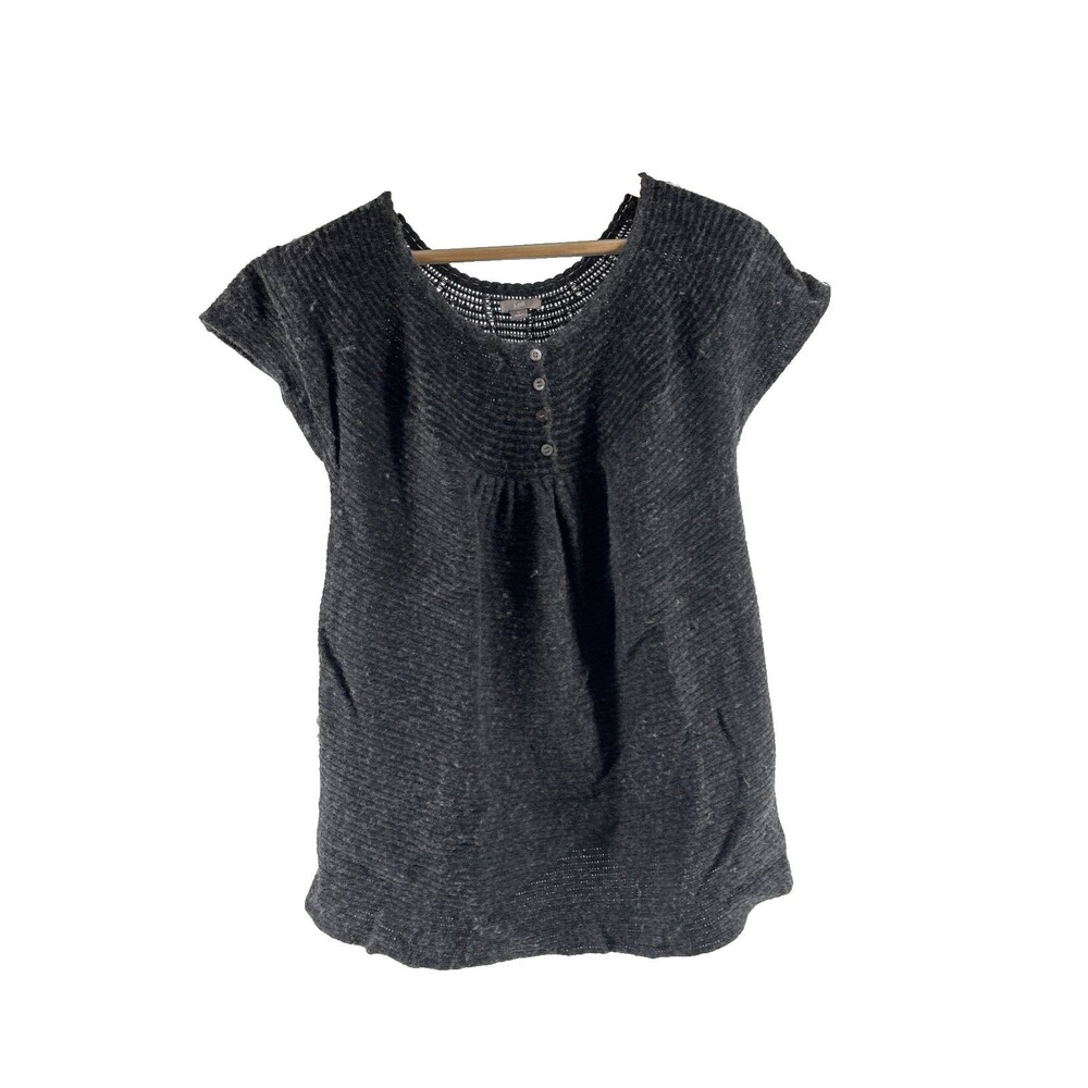 J Jill Cap Sleeve Sweater Top L Cotton/wool Blend
